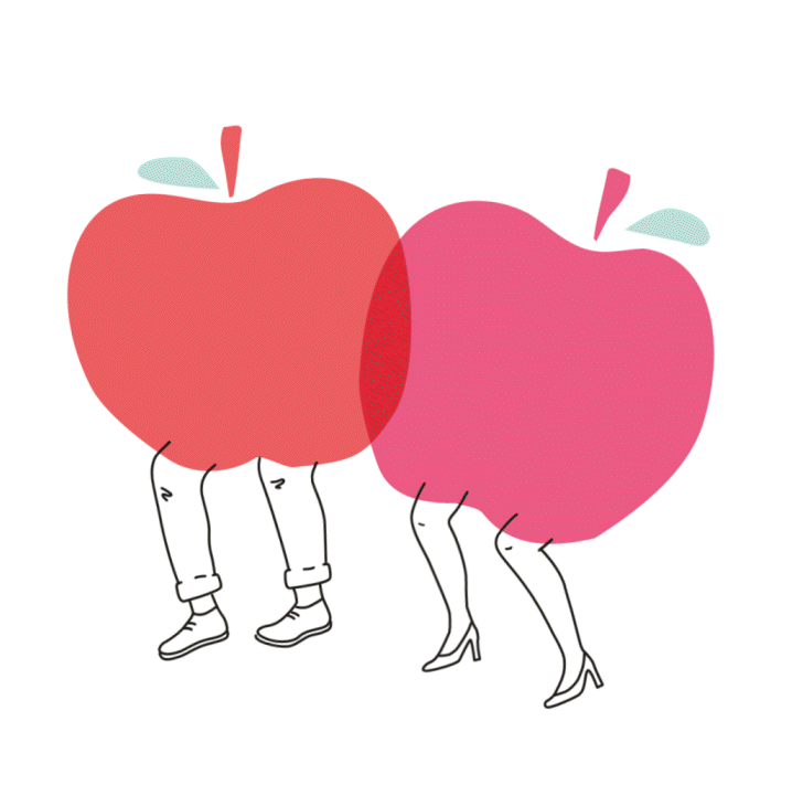 GIF of dancing apple illustrations