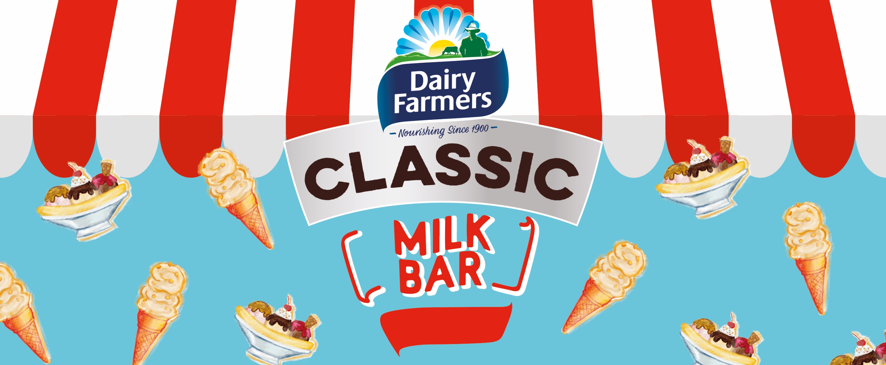 Dairy farmers classic milk bar illustrations