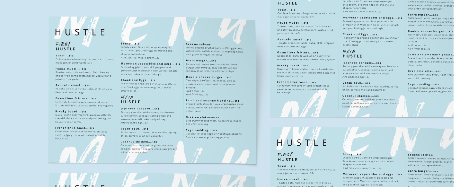 hustle menu